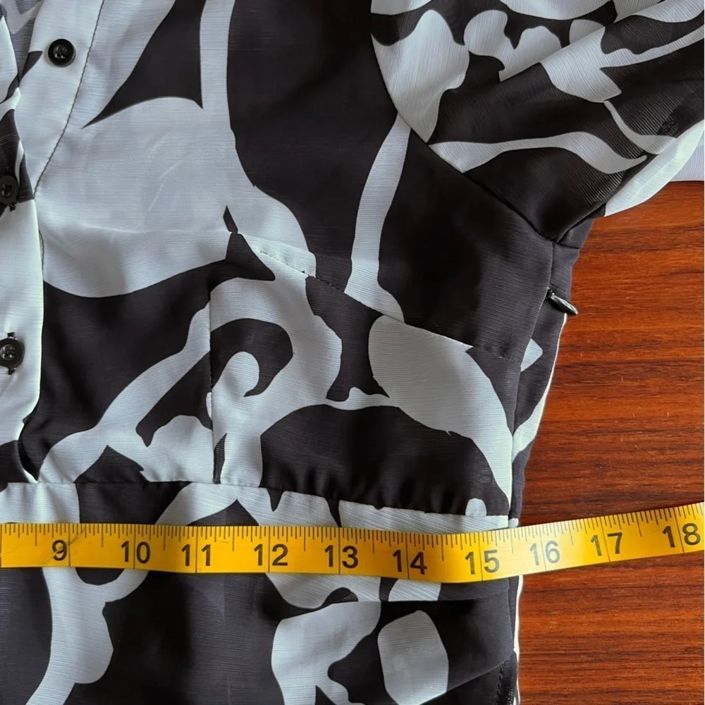 AREA STARS White & Black Sheath Dress, Size Medium